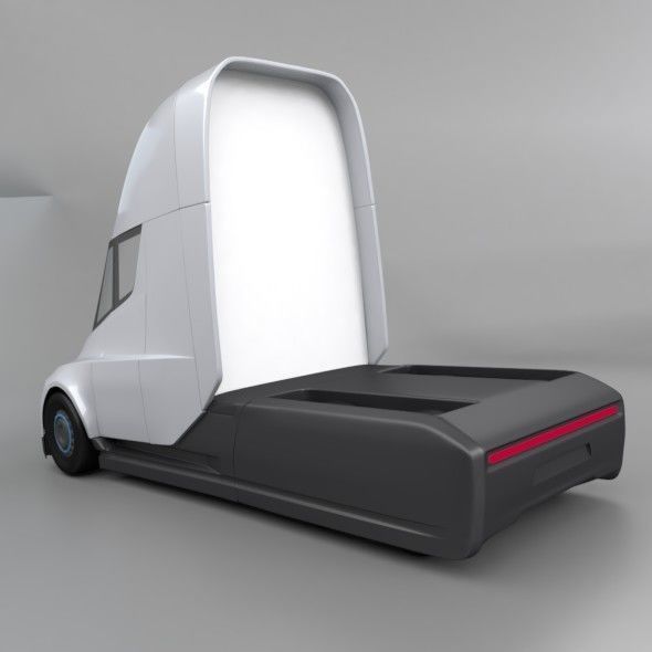 Tesla electric semi truck redesign 3D model_4