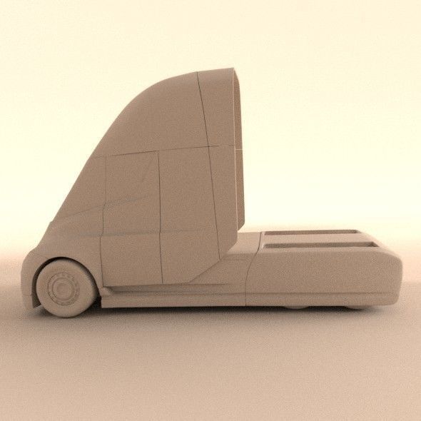 Tesla electric semi truck redesign 3D model_8