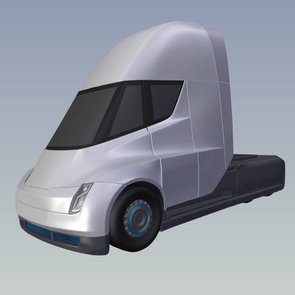 Tesla electric semi truck redesign 3D model_9