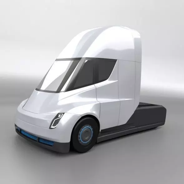 Tesla electric semi truck redesign 3D model_0