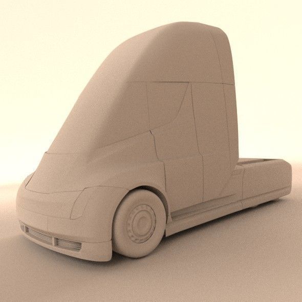 Tesla electric semi truck redesign 3D model_10