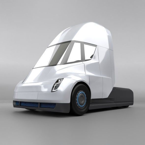 Tesla electric semi truck redesign 3D model_3