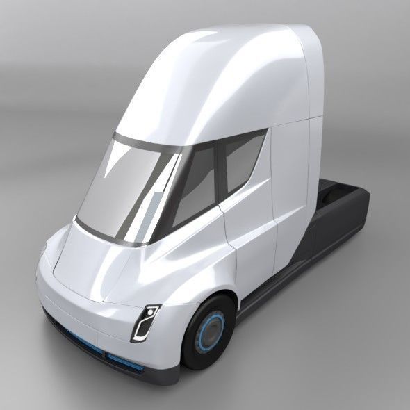 Tesla electric semi truck redesign 3D model_6