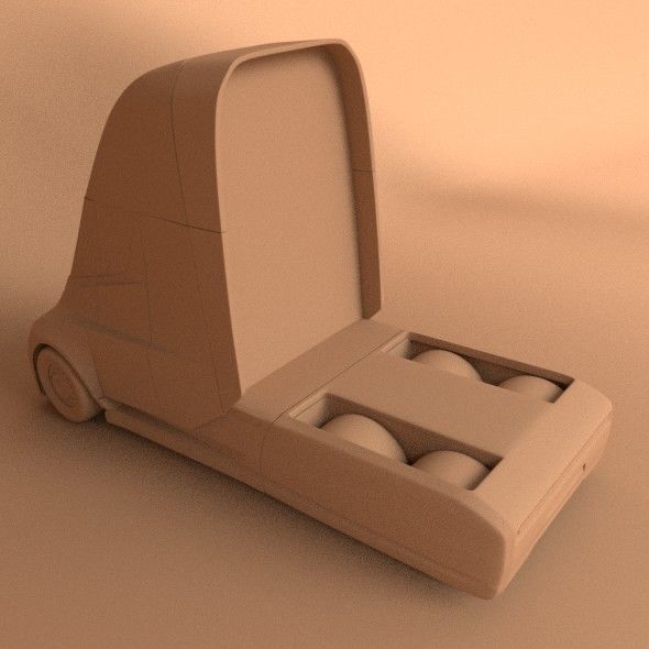 Tesla electric semi truck redesign 3D model_7
