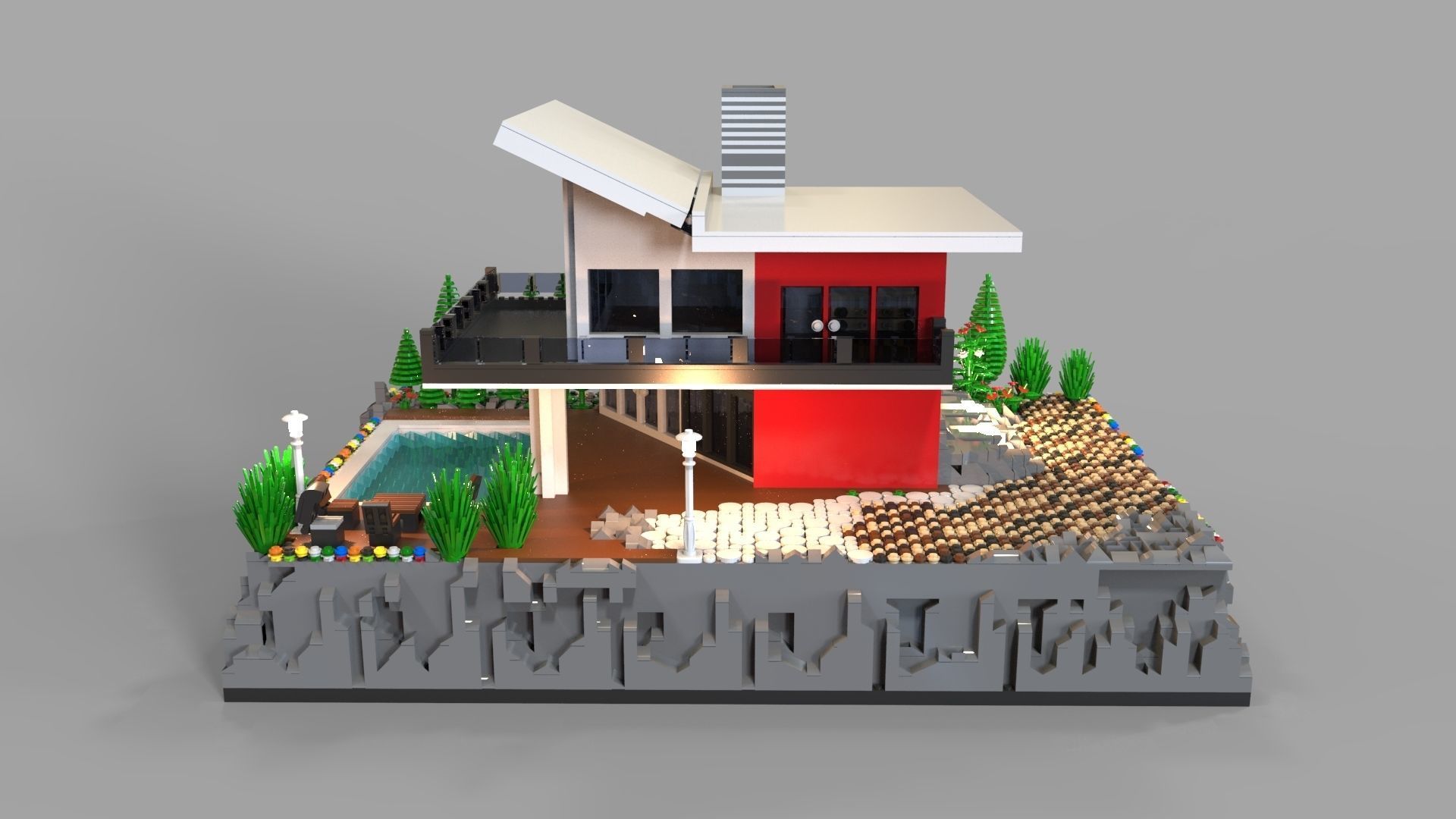 Lego Villa 3D model_2