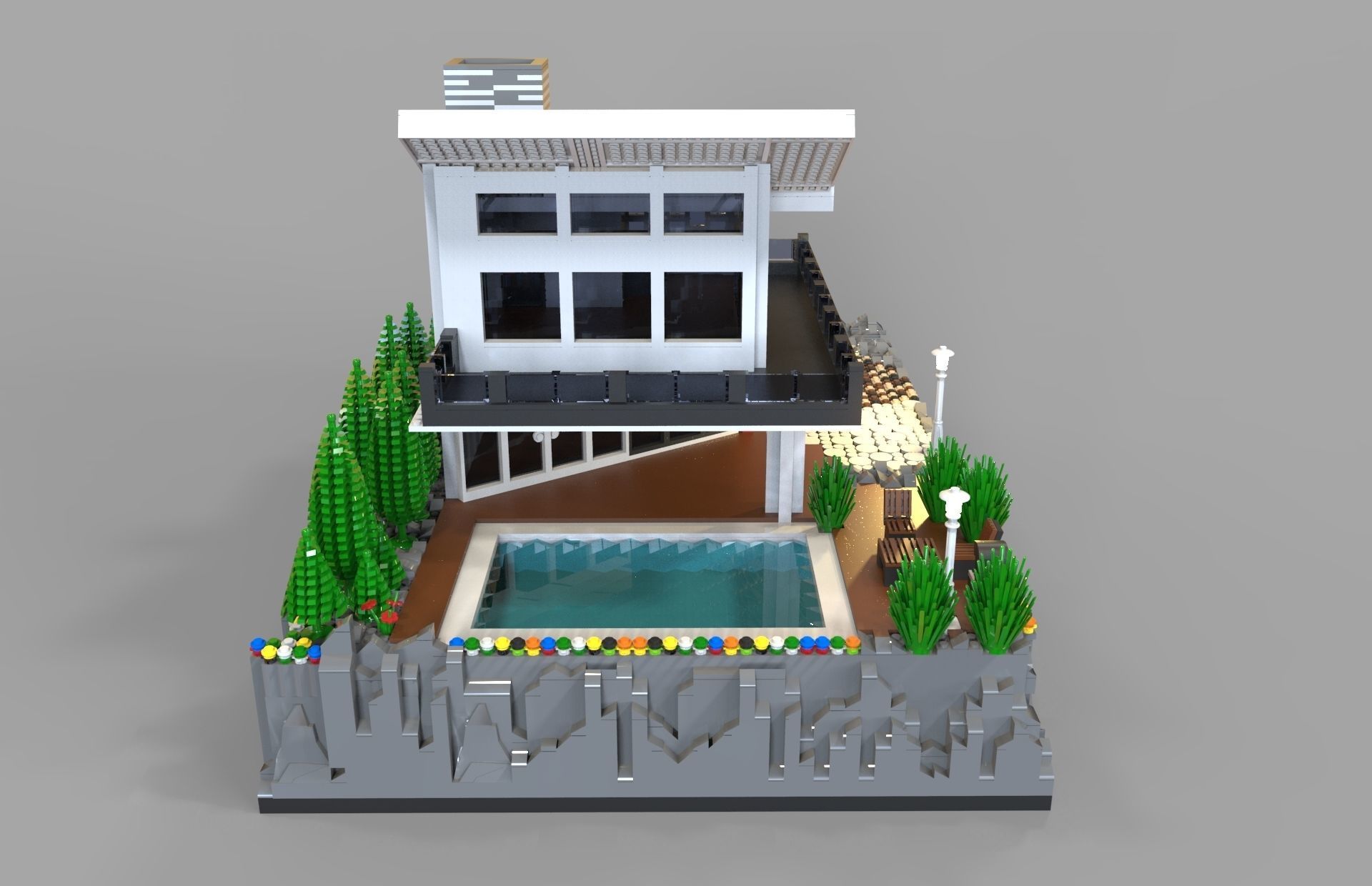 Lego Villa 3D model_1