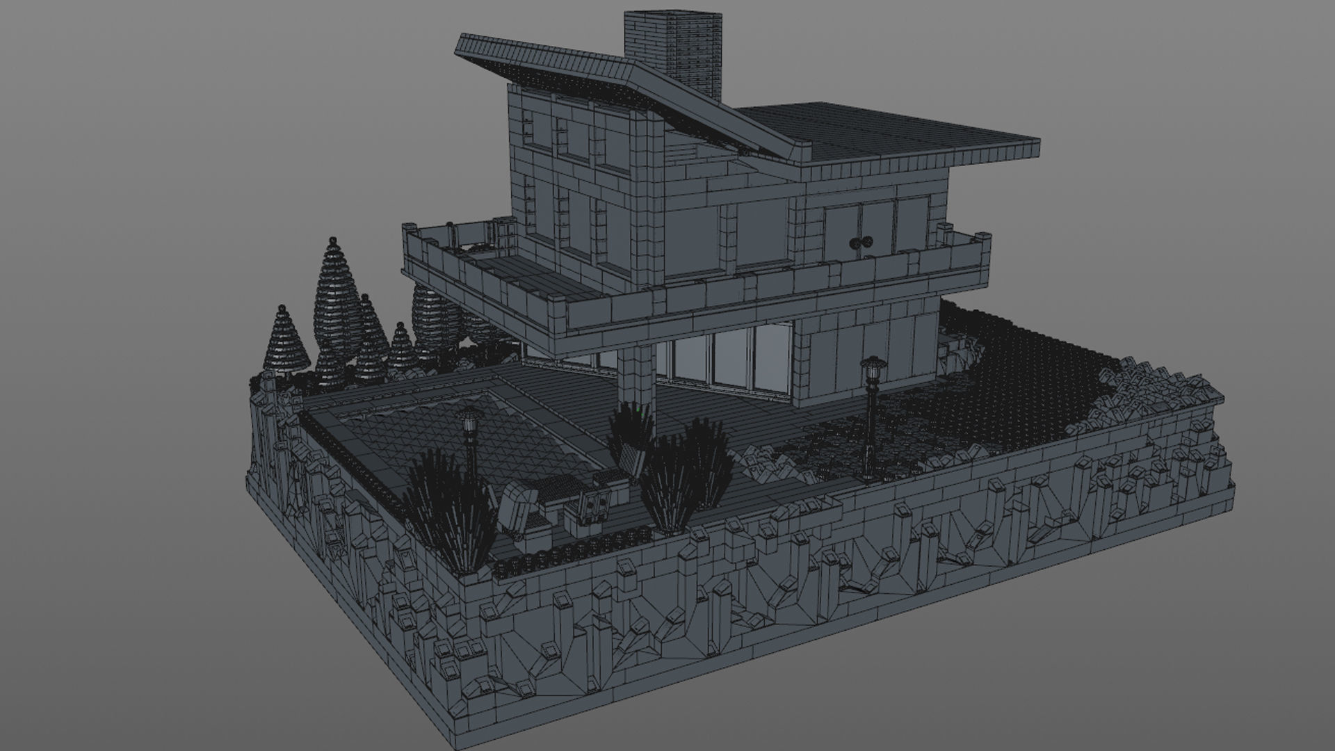 Lego Villa 3D model_8