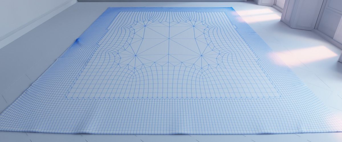 Rugs  Gray Low-poly 3D model_4