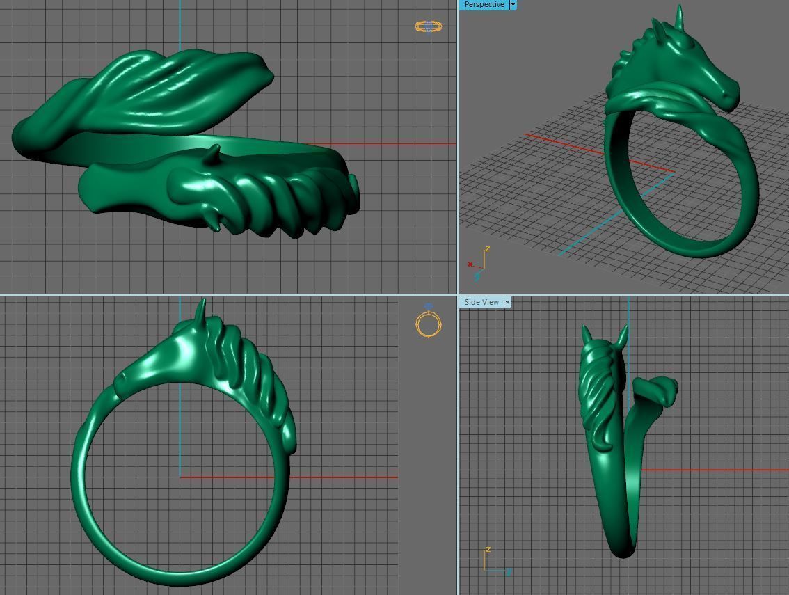 horse ring 3D print model_2