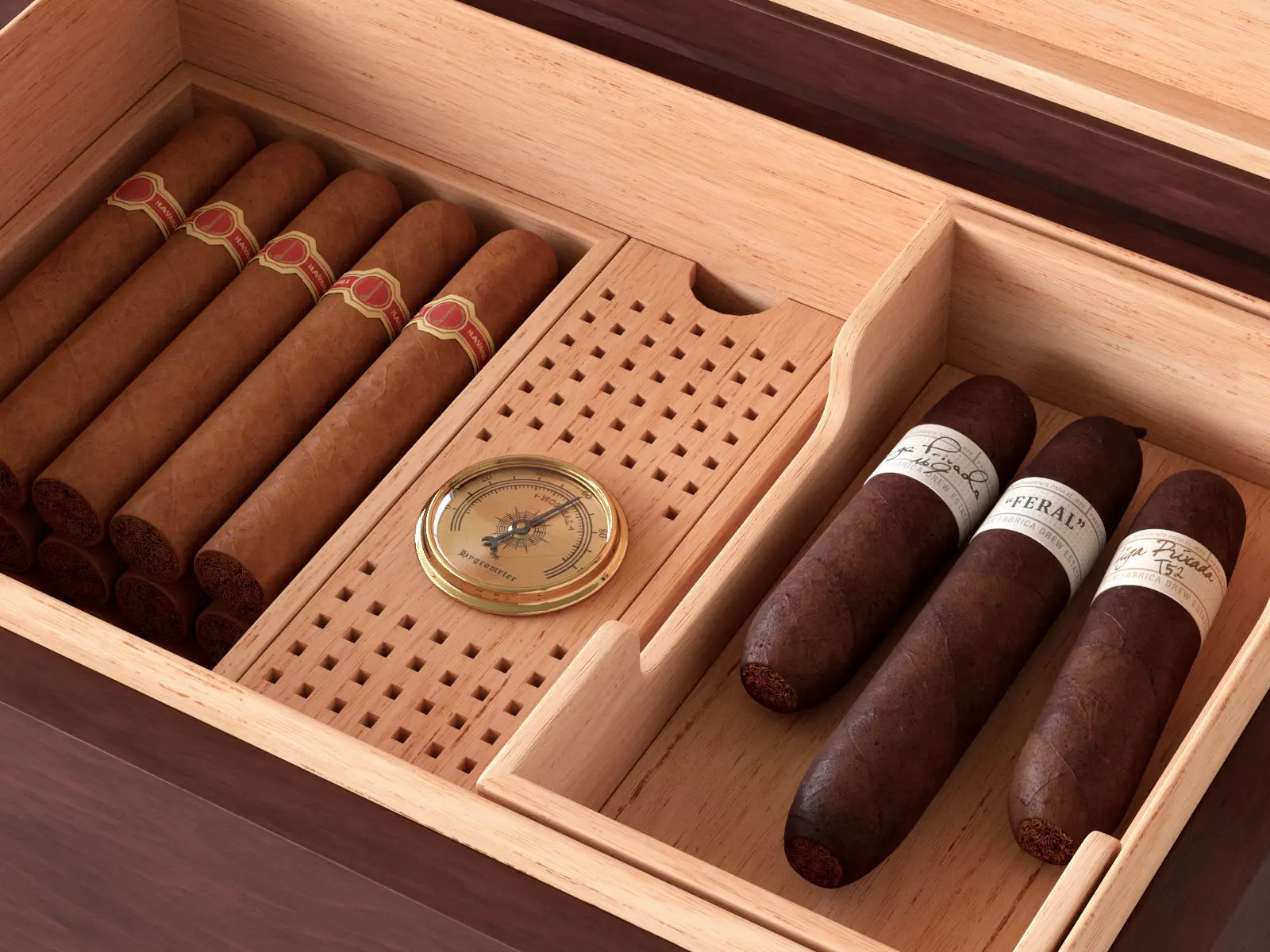 Humidor filled with cigars 3D model_0