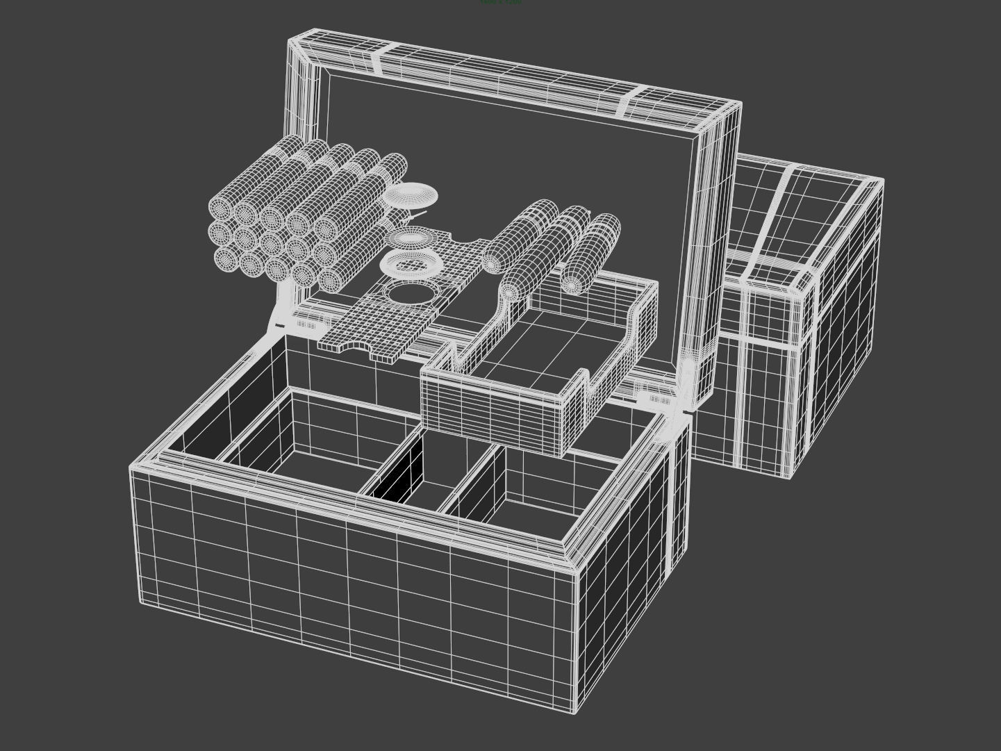 Humidor filled with cigars 3D model_5