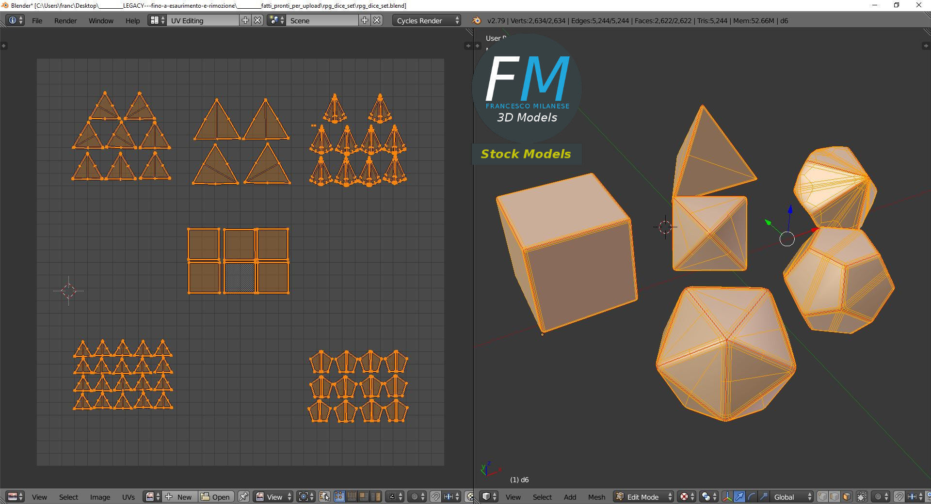 RPG dice set 3D model_10