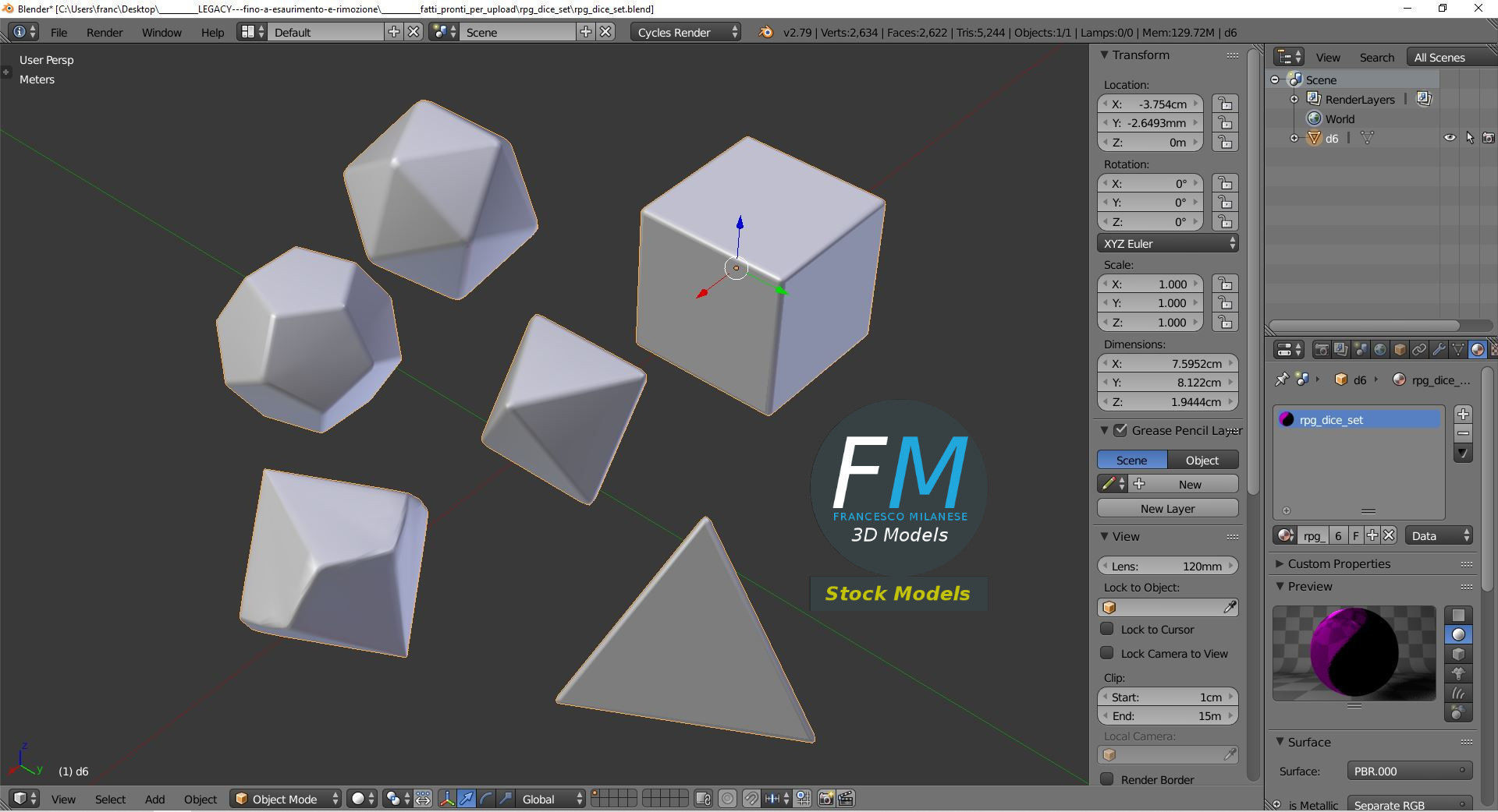 RPG dice set 3D model_9