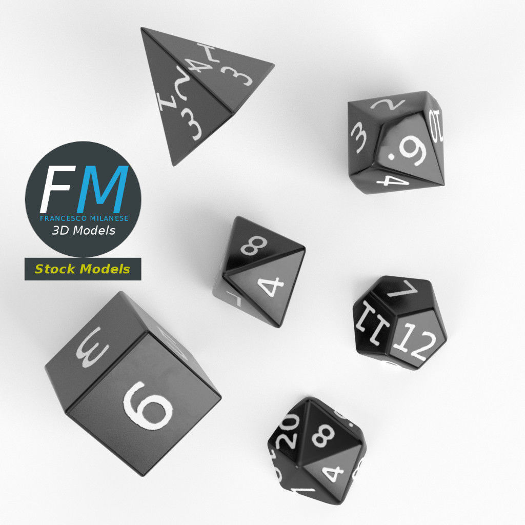 RPG dice set 3D model_6