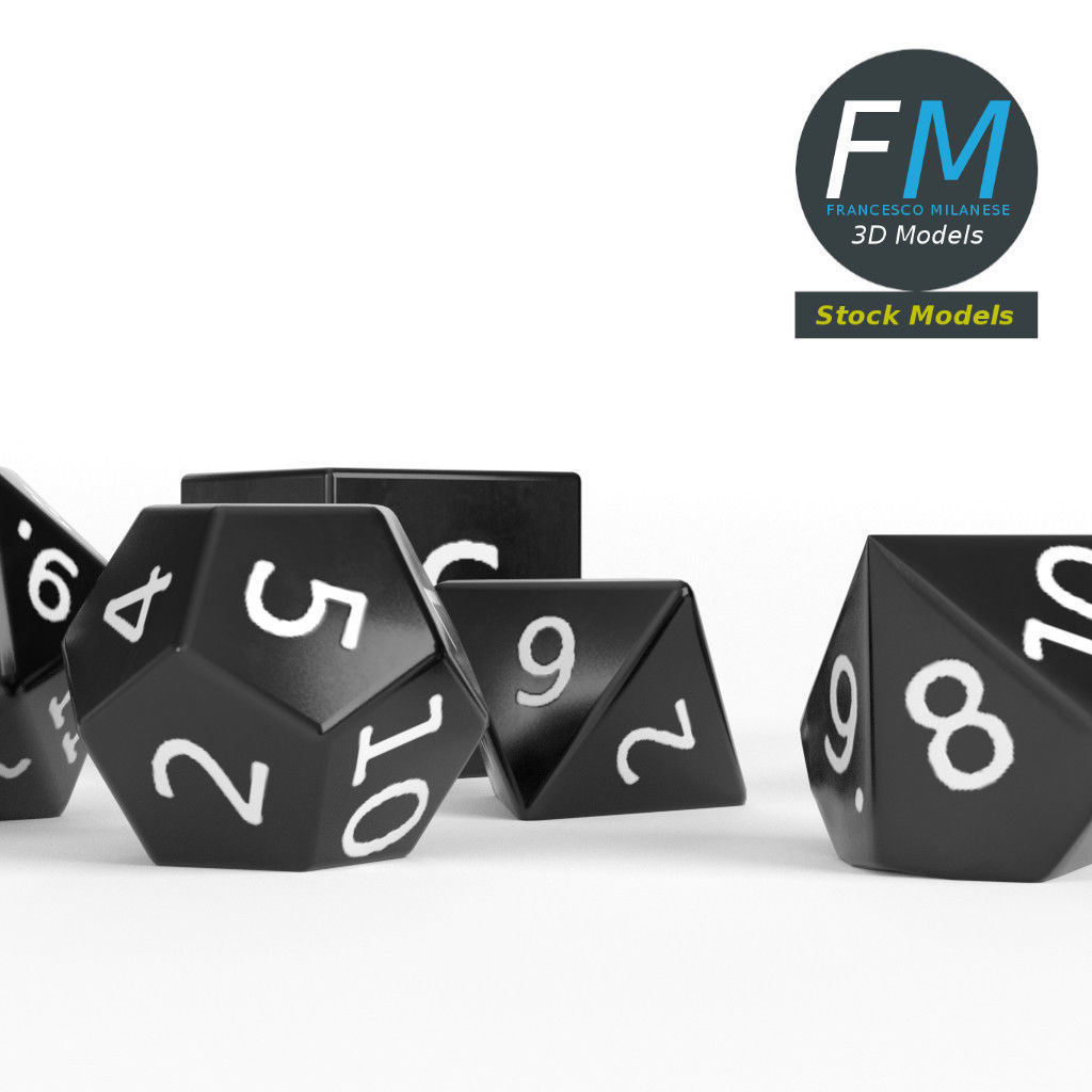 RPG dice set 3D model_3
