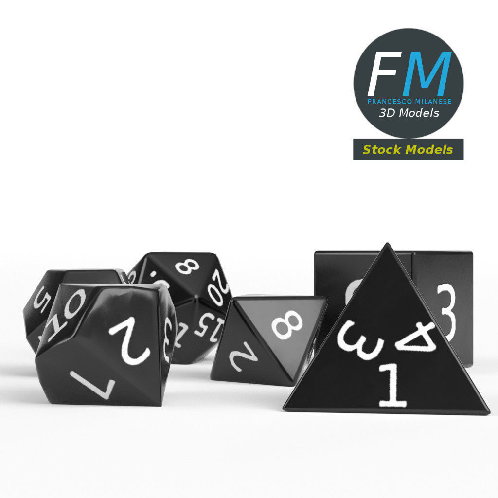 RPG dice set 3D model_4