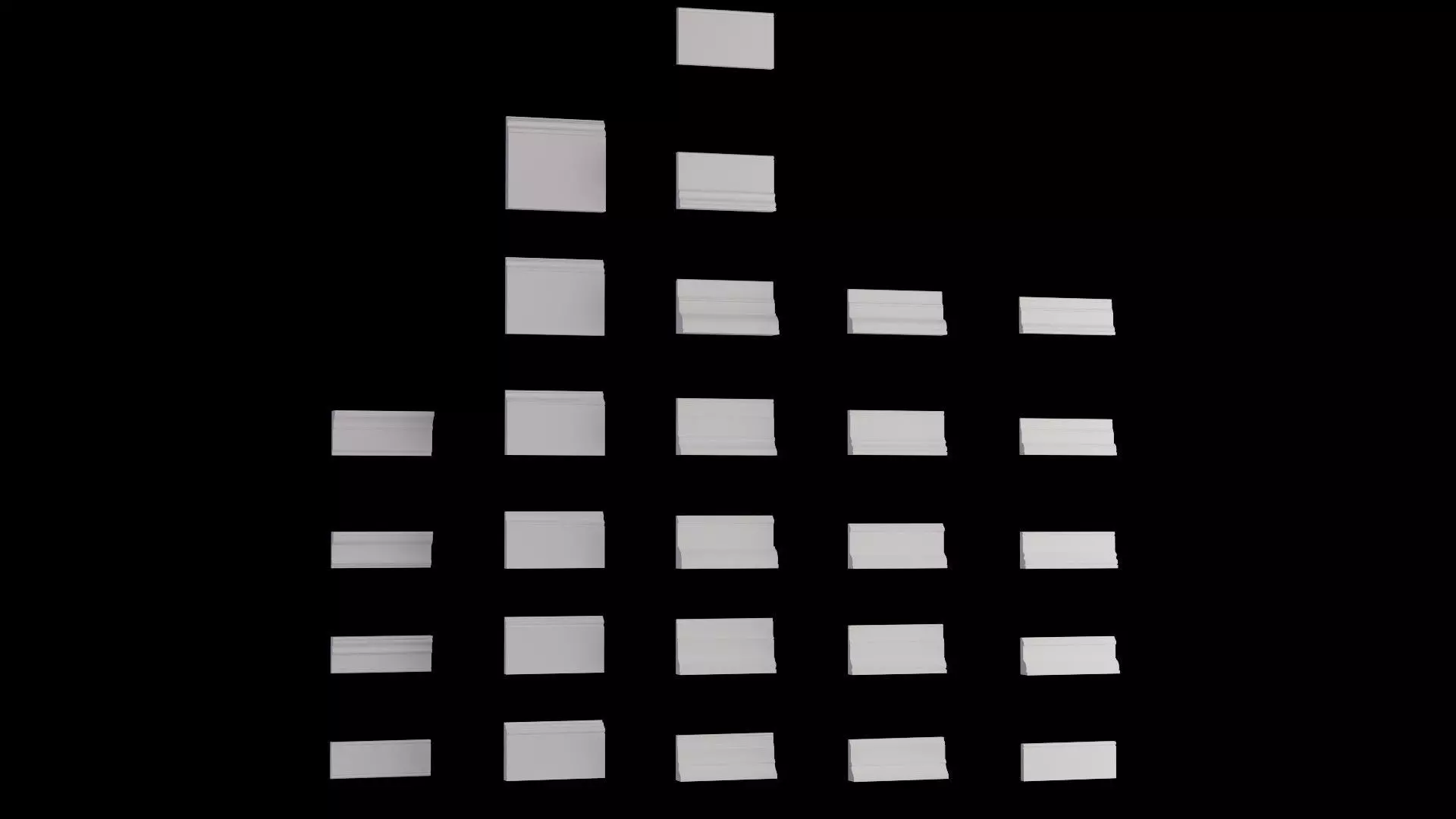 Architectural Moldings and Casings Collection - 27 Mouldings Low-poly 3D model_0