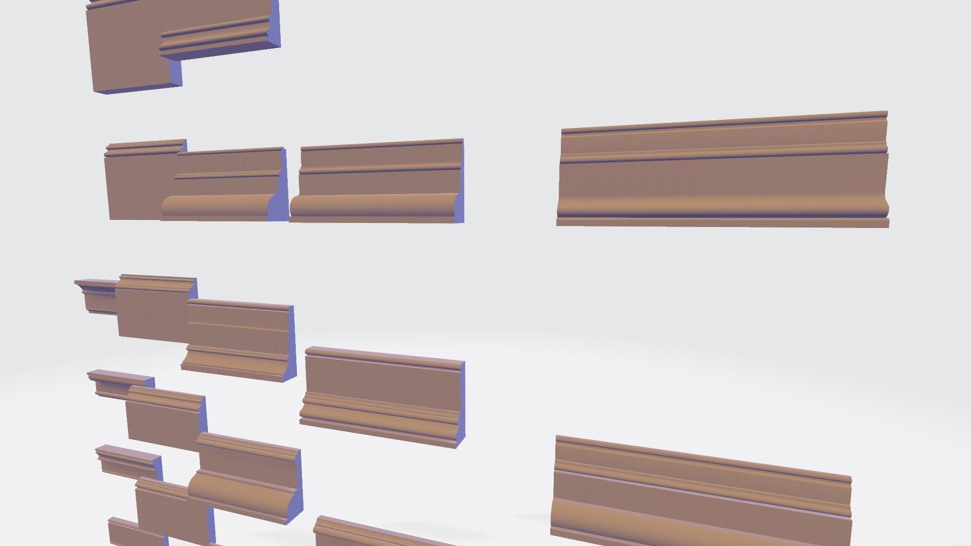 Architectural Moldings and Casings Collection - 27 Mouldings Low-poly 3D model_38