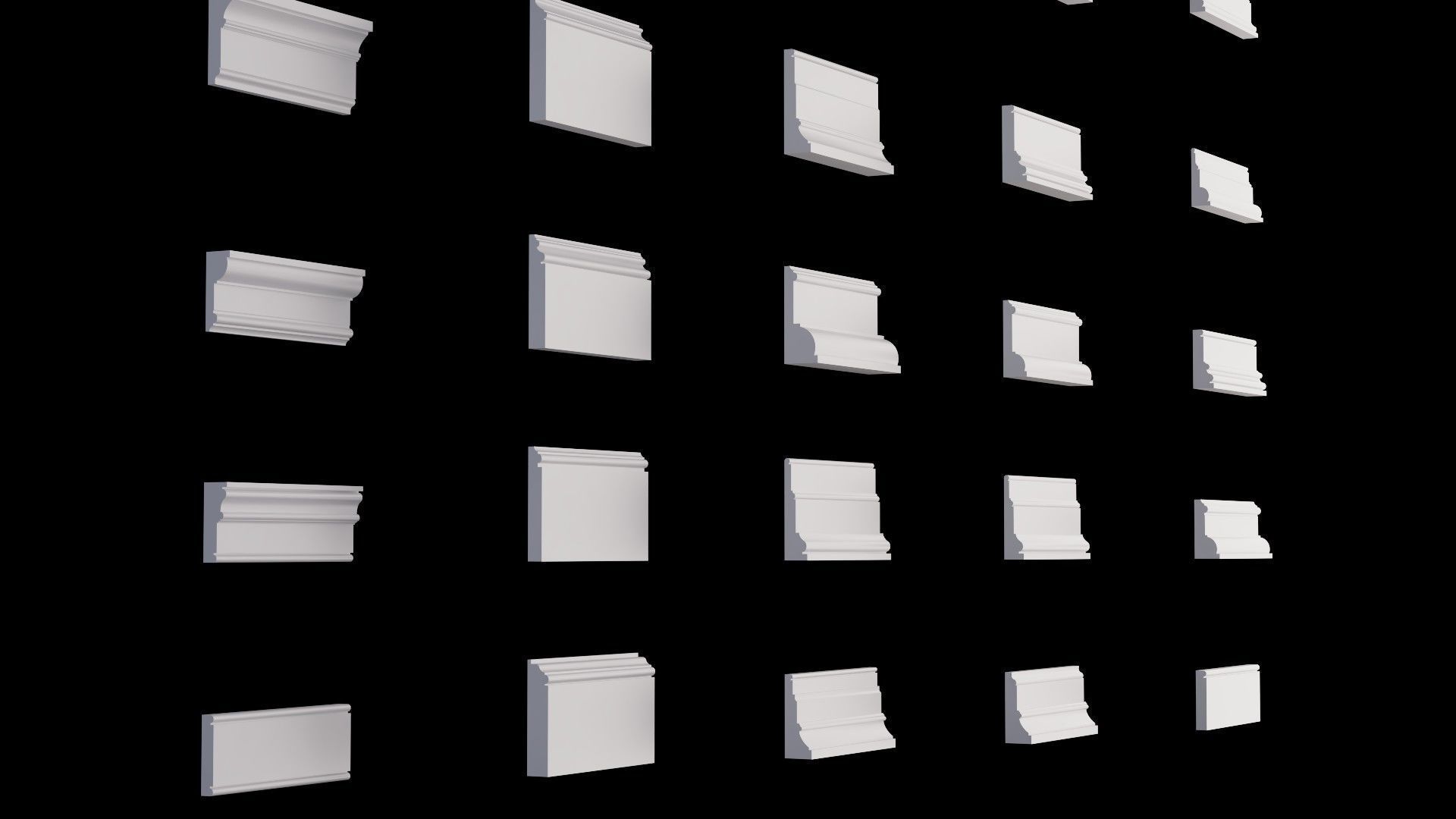 Architectural Moldings and Casings Collection - 27 Mouldings Low-poly 3D model_30