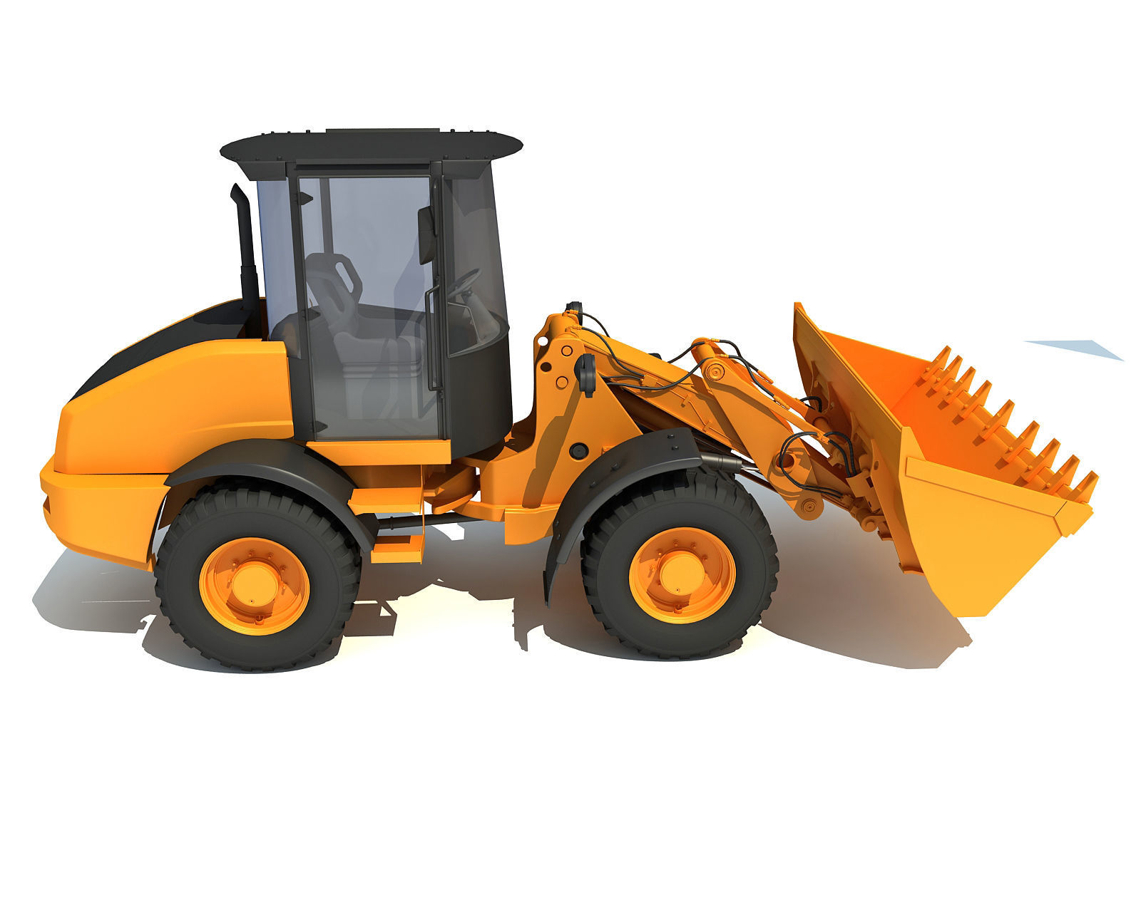 Yellow Wheel Loader 3D model_6