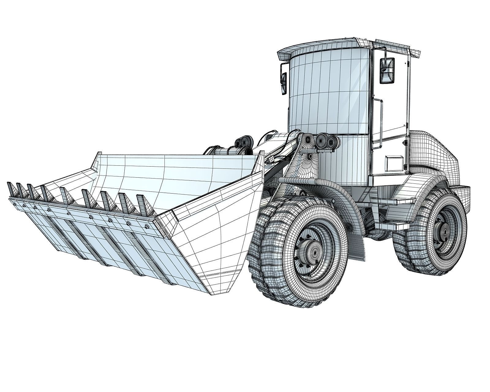 Yellow Wheel Loader 3D model_14