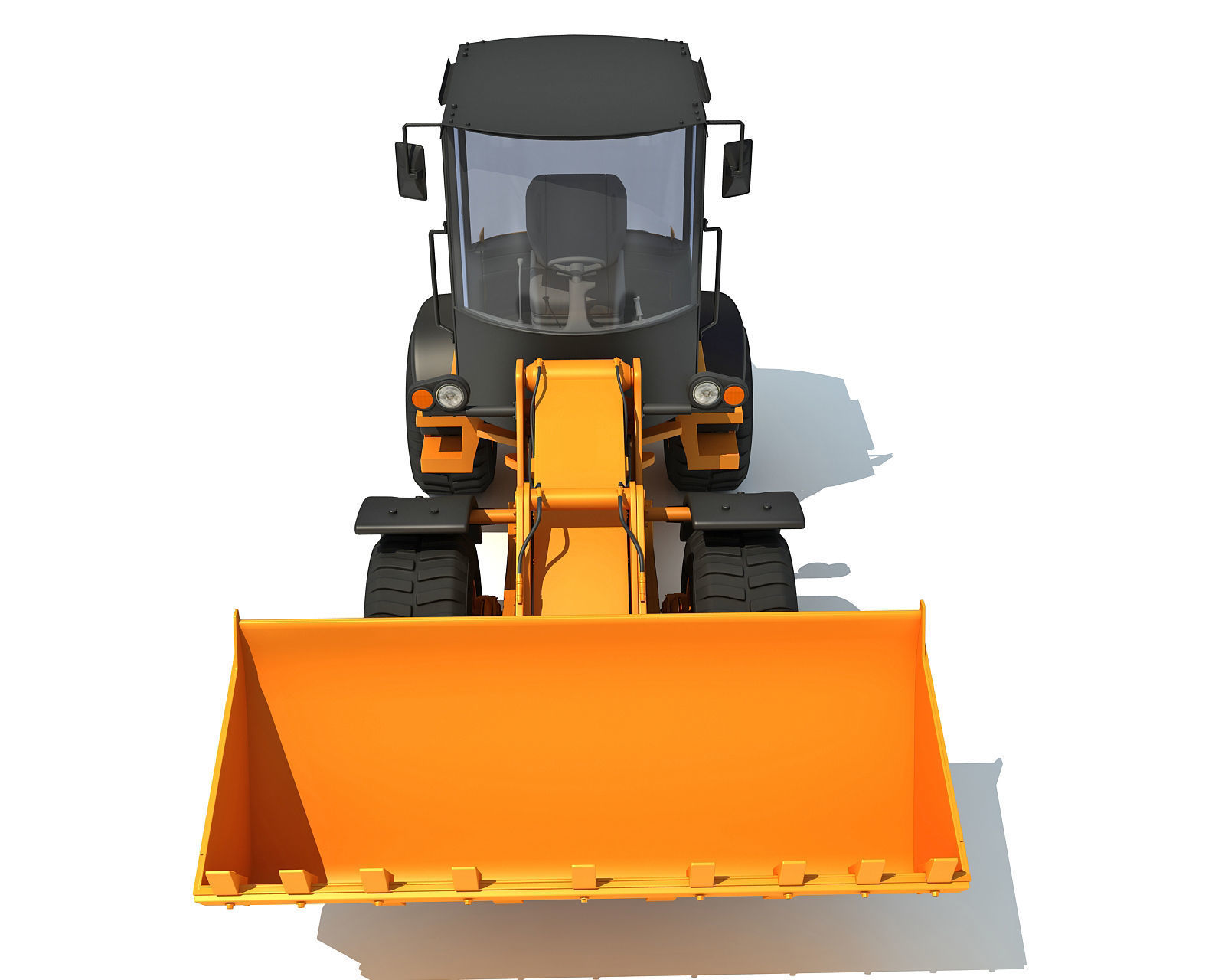 Yellow Wheel Loader 3D model_8