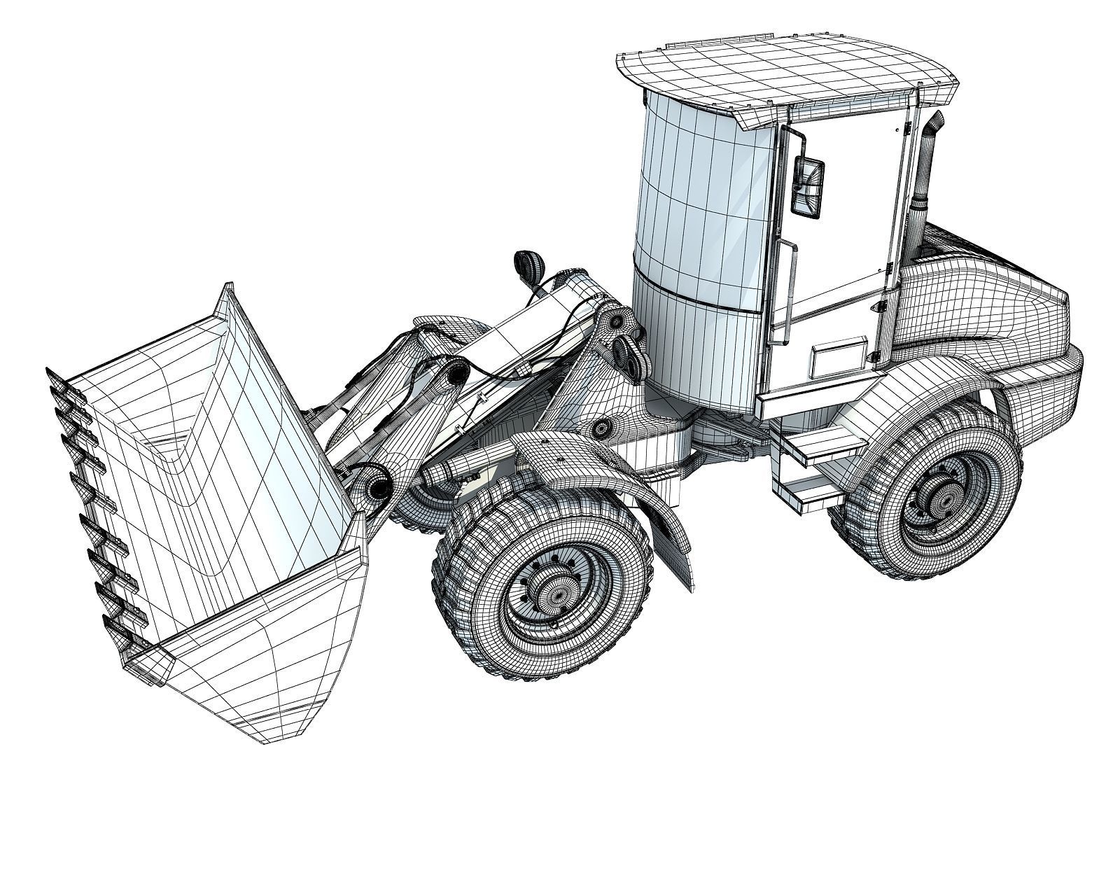 Yellow Wheel Loader 3D model_17