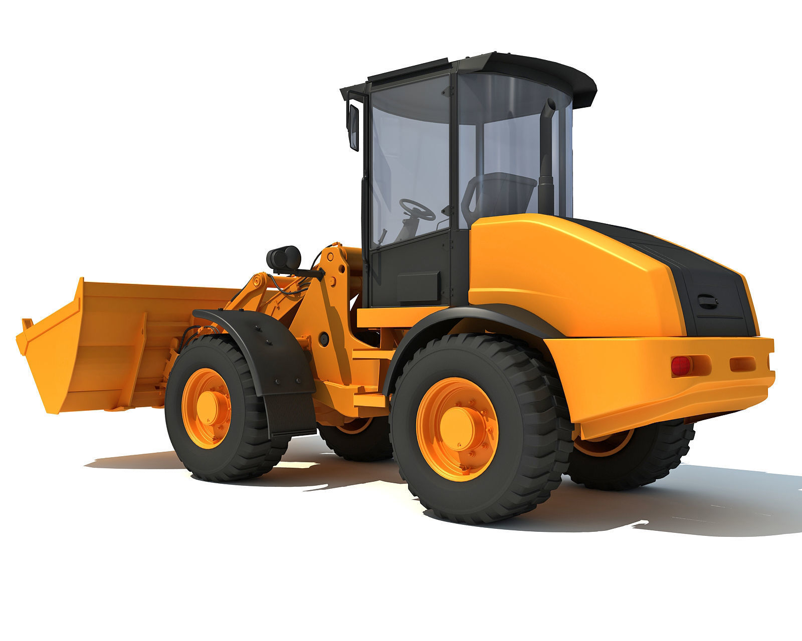 Yellow Wheel Loader 3D model_4