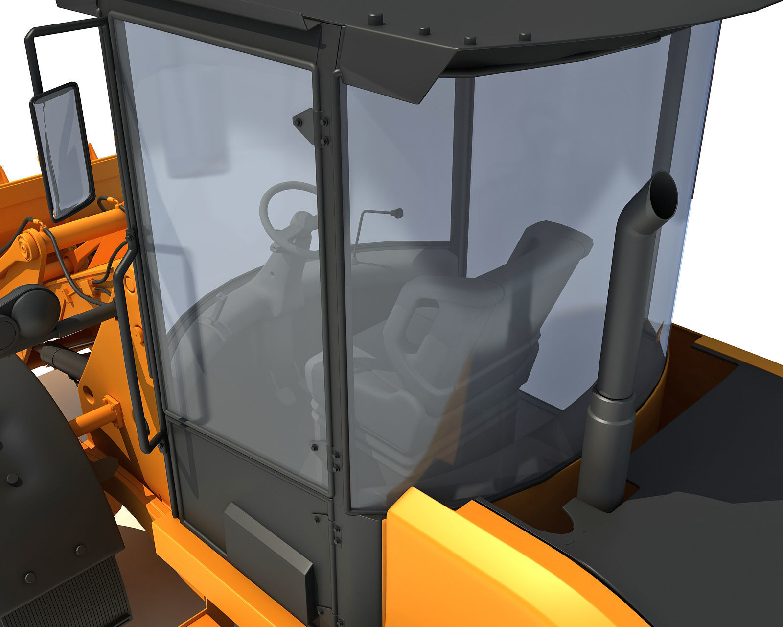 Yellow Wheel Loader 3D model_13