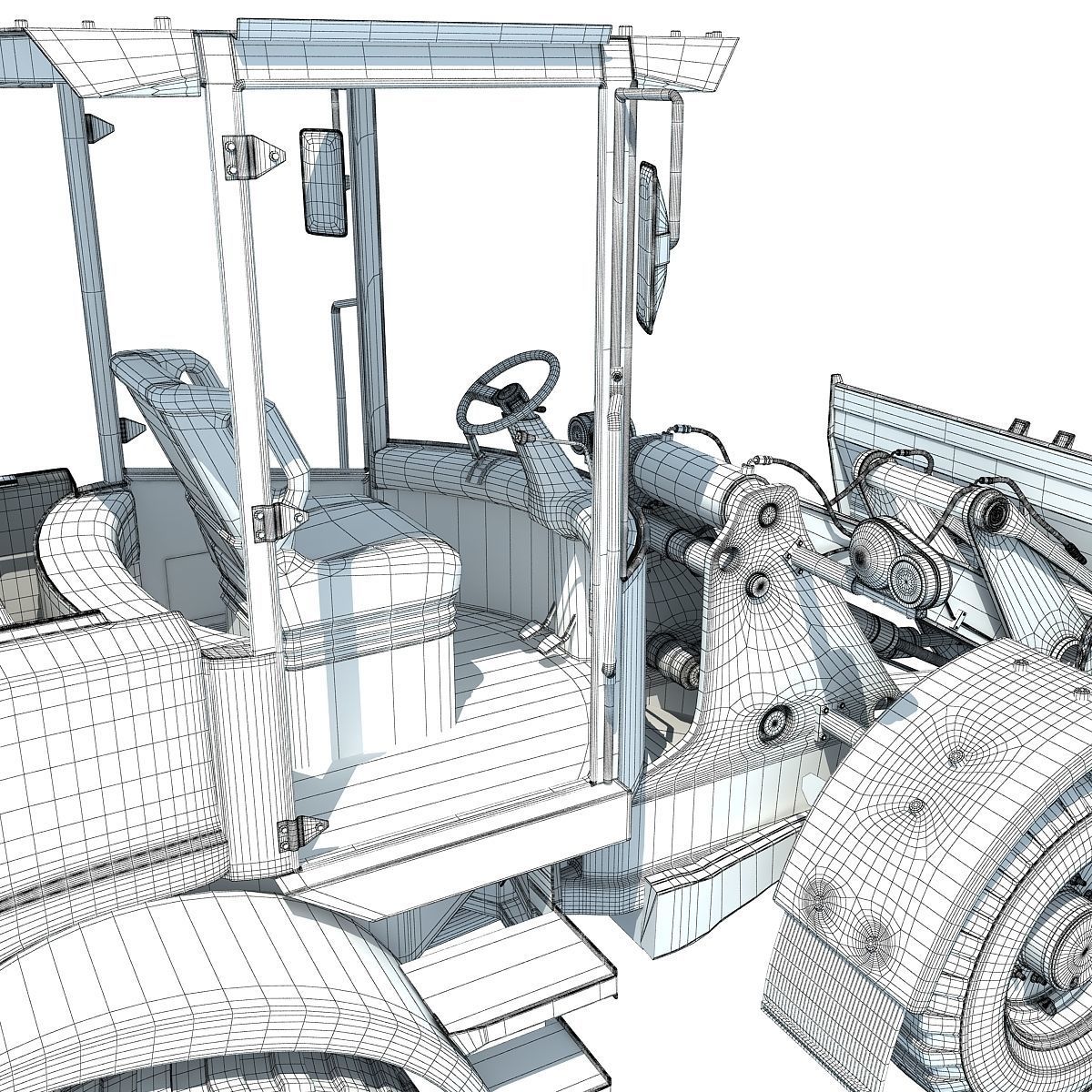 Yellow Wheel Loader 3D model_18