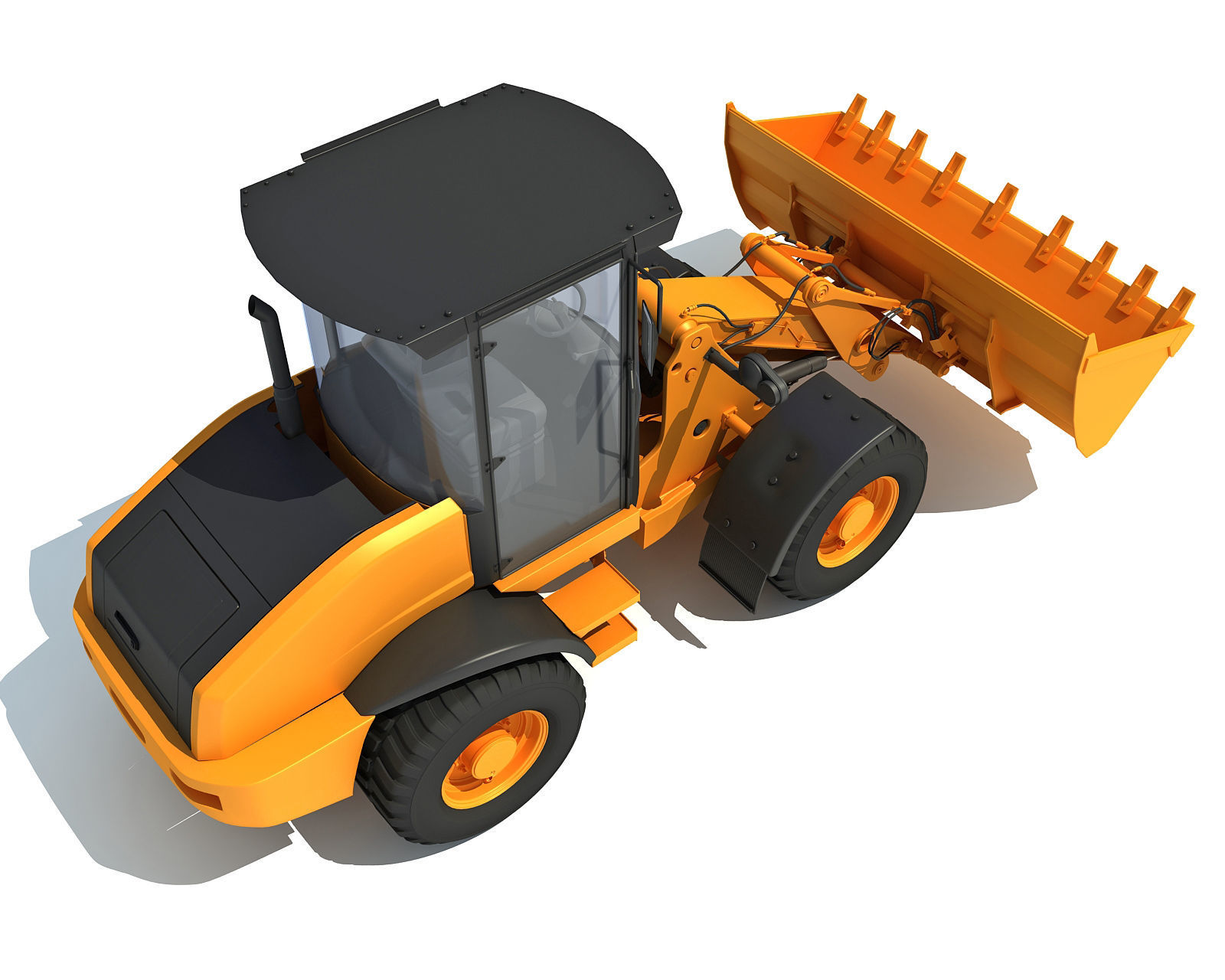 Yellow Wheel Loader 3D model_5