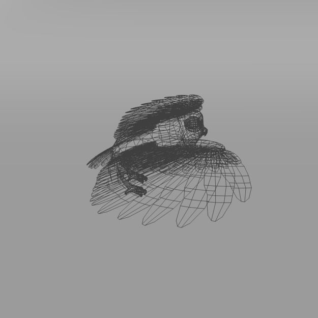 Owl bird Low-poly 3D model_8