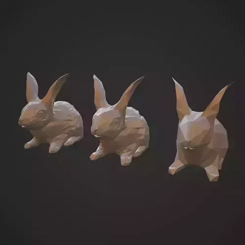 Lowpoly Rabbits rabbit Free low-poly 3D model