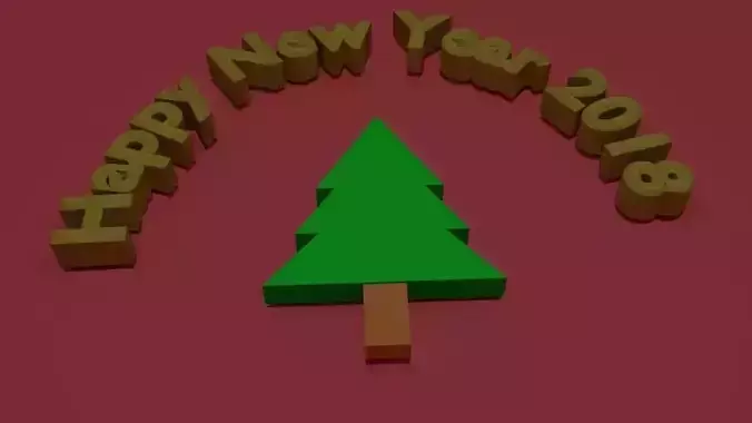 New Year 2018 3D model