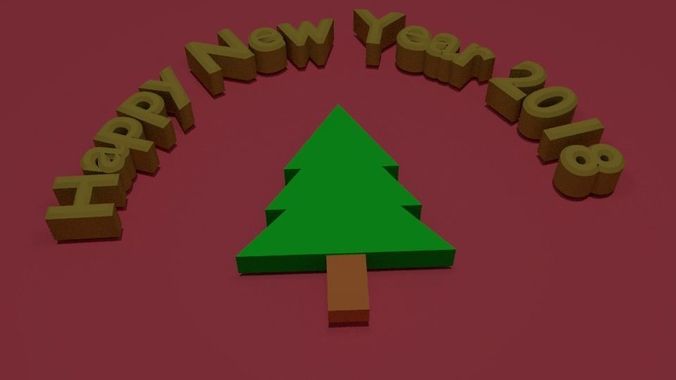 New Year 2018 3D model