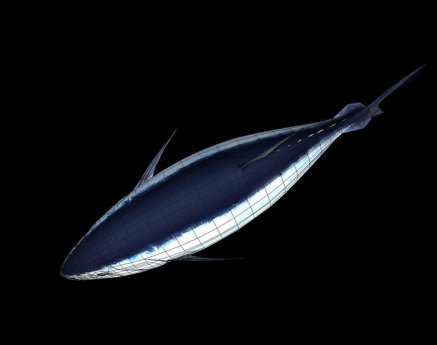 Tuna fish Low-poly 3D model_11
