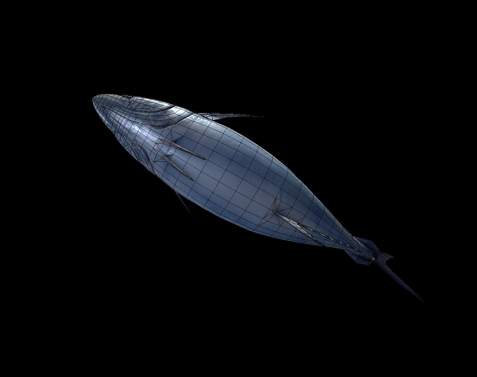 Tuna fish Low-poly 3D model_9