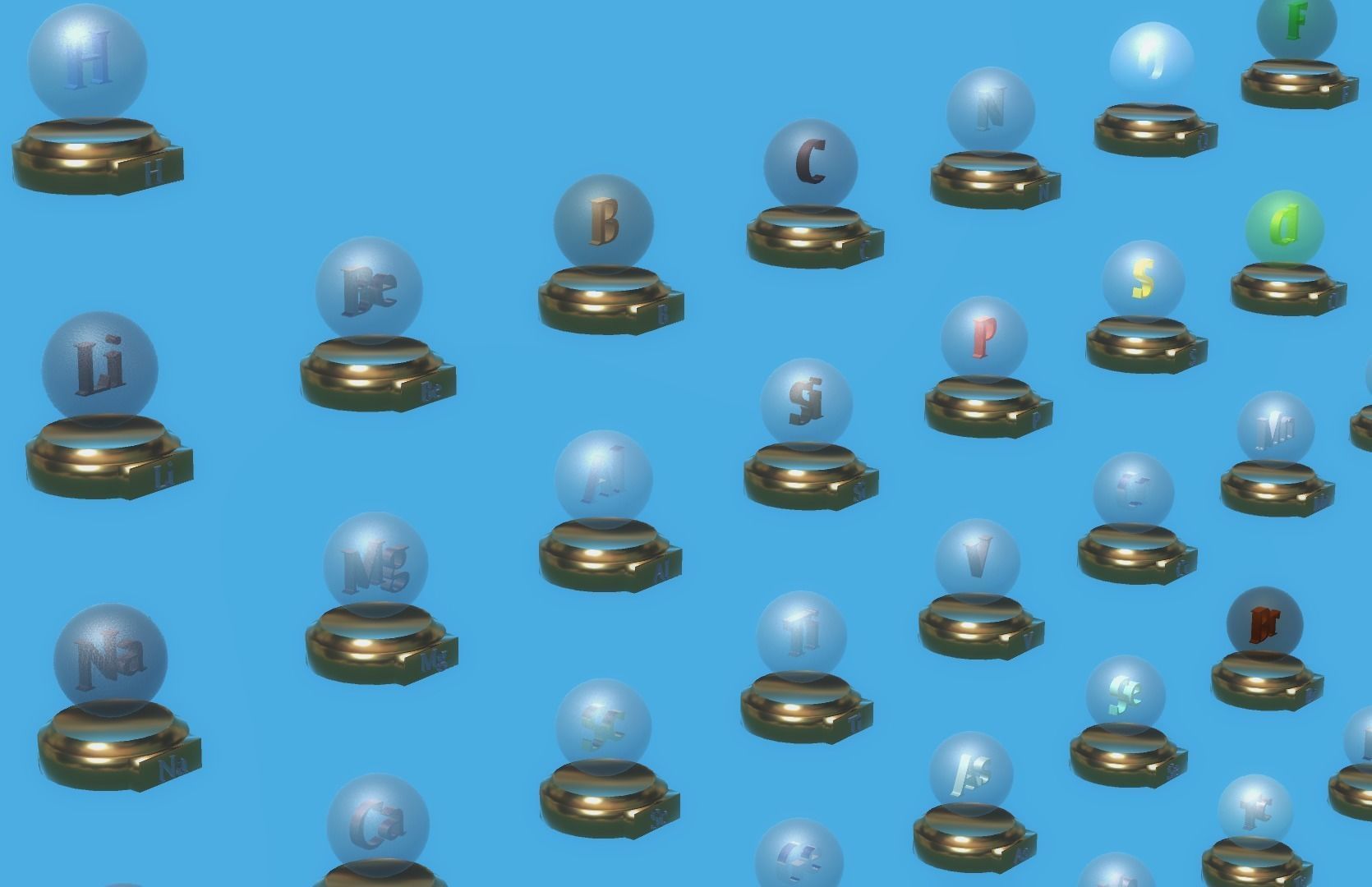 PeriodicTable Of Elements Low-poly 3D model_2
