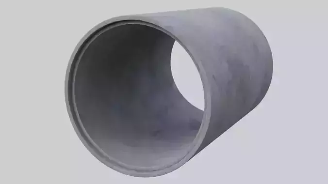 Concrete Pipe 1A Low-poly 3D model