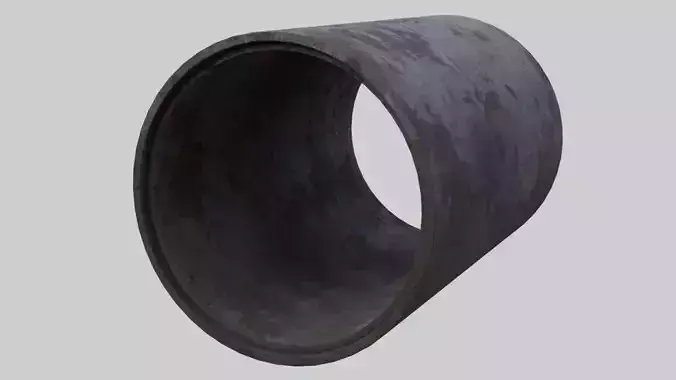 Concrete Pipe 1B Low-poly 3D model
