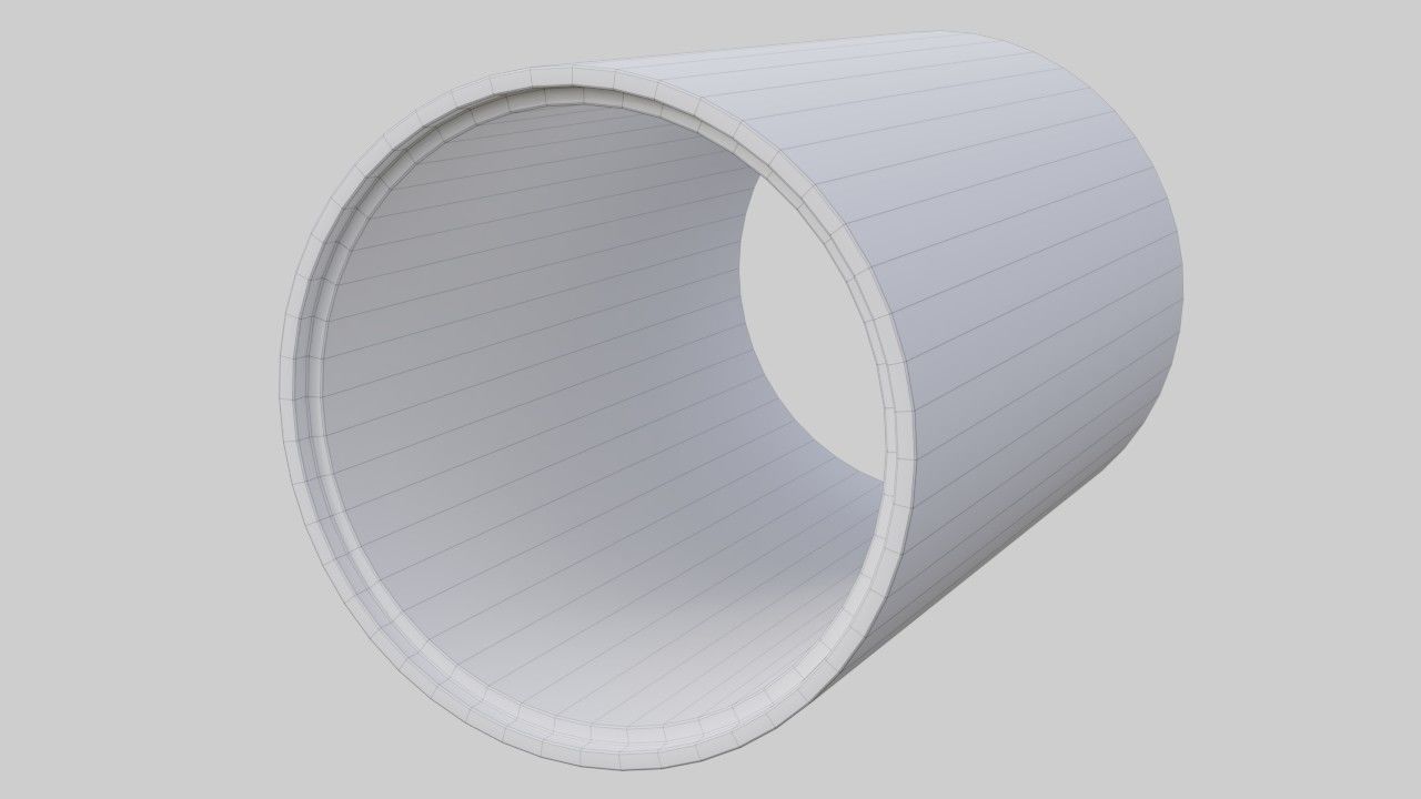 Concrete Pipe 1B Low-poly 3D model_5
