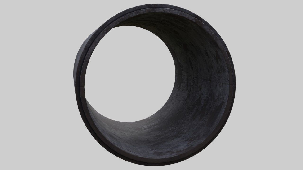 Concrete Pipe 1B Low-poly 3D model_3
