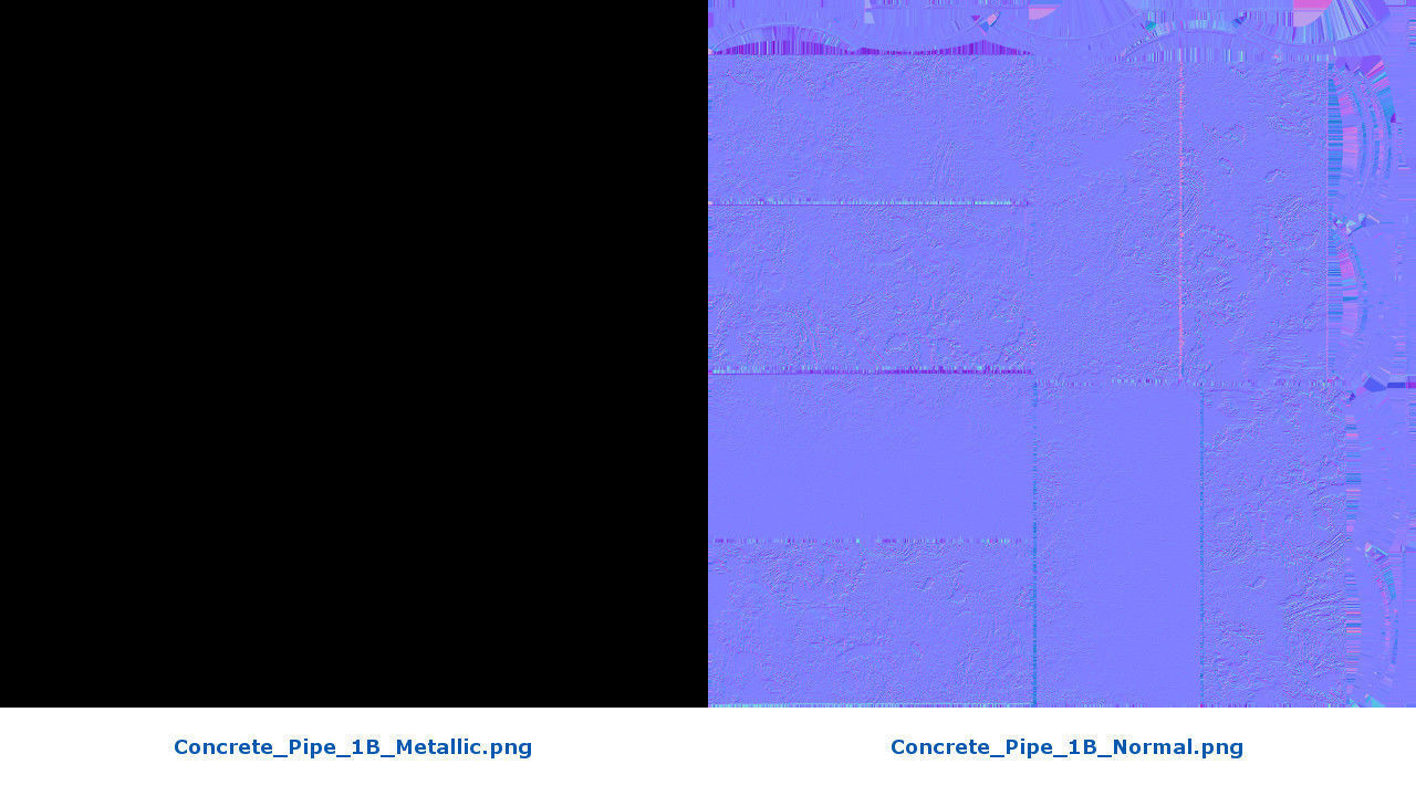 Concrete Pipe 1B Low-poly 3D model_7