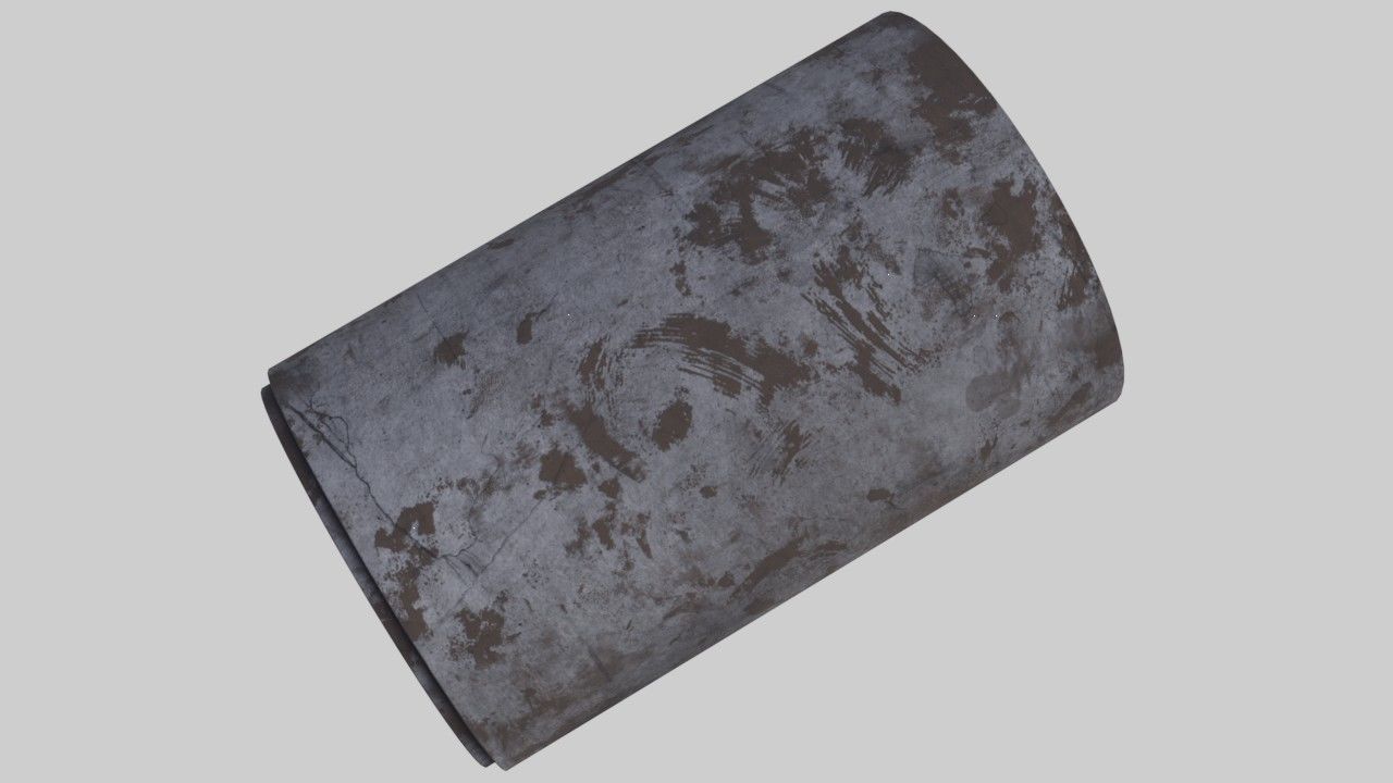 Concrete Pipe 1B Low-poly 3D model_2