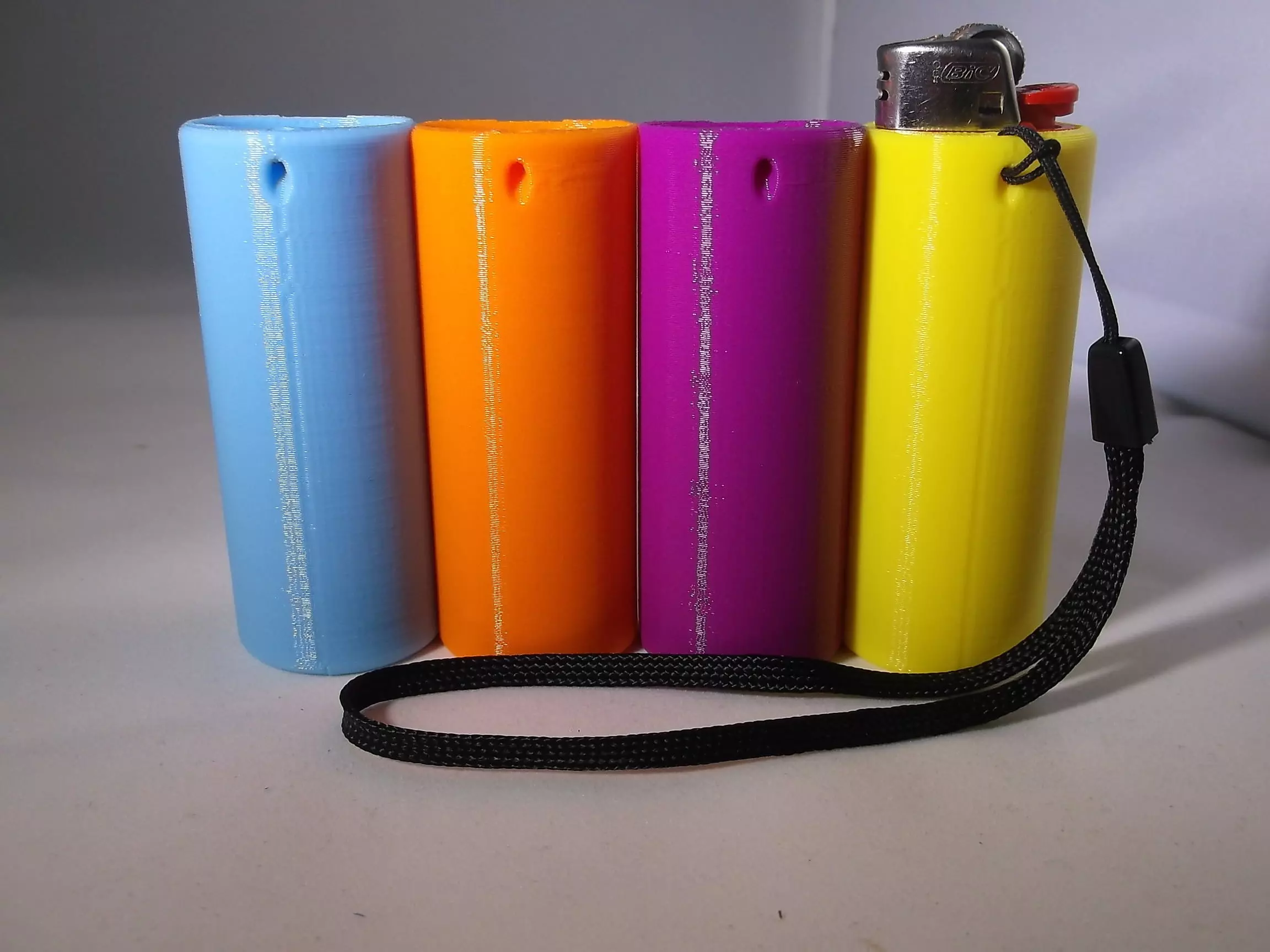 Bic lighter holder key chain or lanyard lighter case cover 3D print model_0