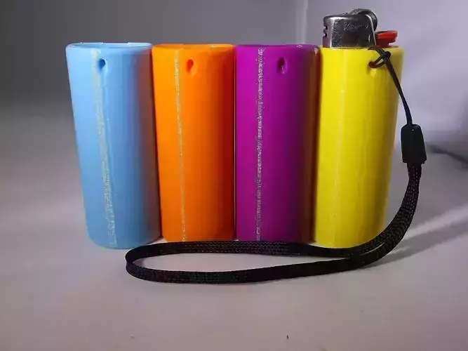 Bic lighter holder key chain or lanyard lighter case cover 3D print model