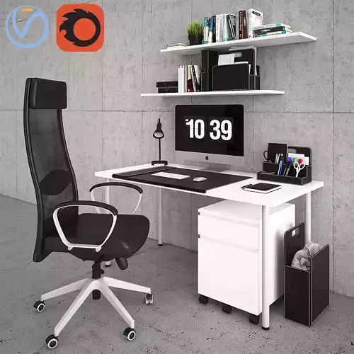 Desktop office chair 3D model Desktop office chair 3D model