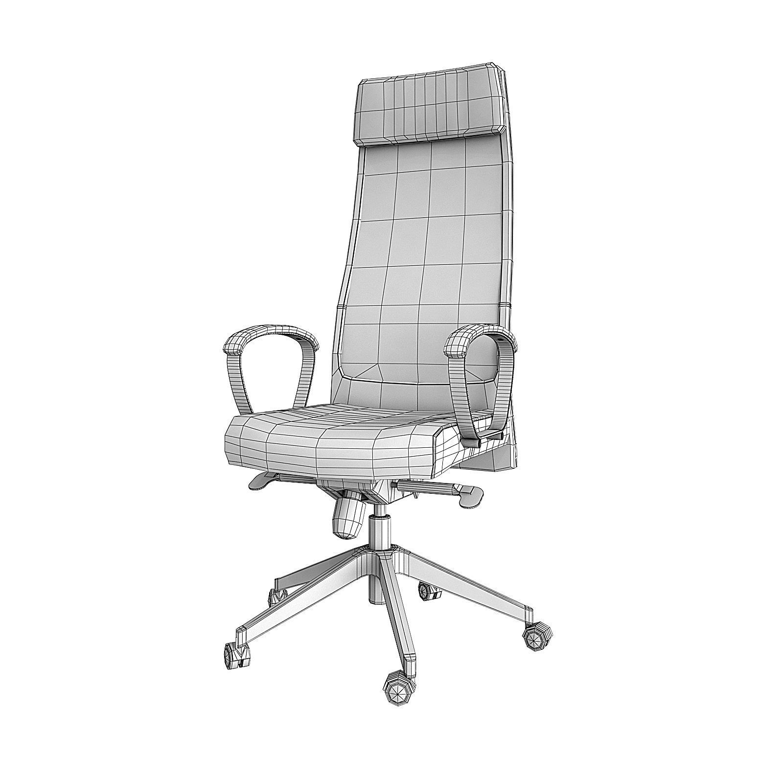 Desktop office chair 3D model_6