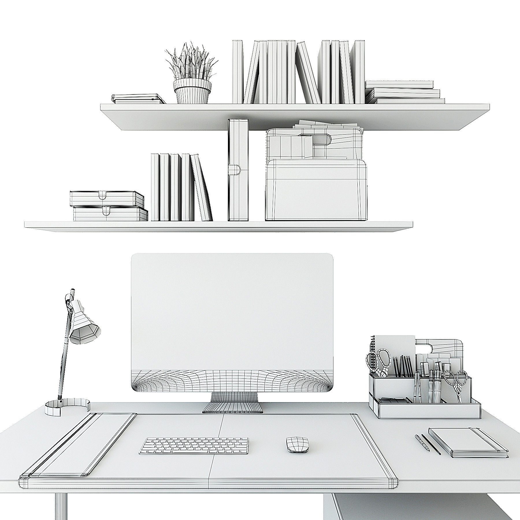 Desktop office chair 3D model_2
