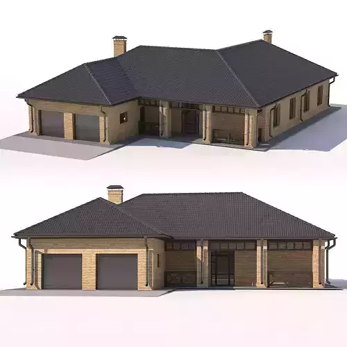 House with garage 3D model
